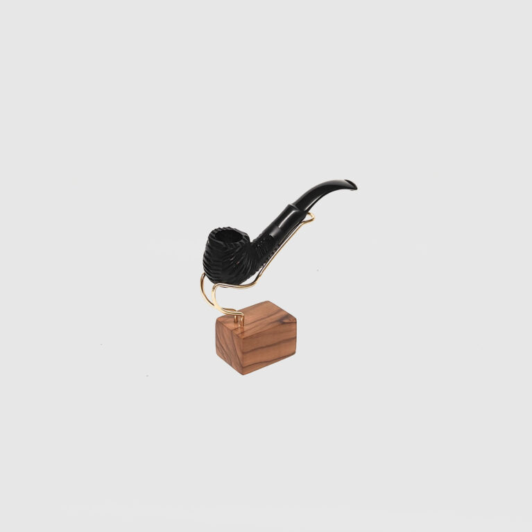 Real Briar - Embossed Ebony Bent Pipe (9mm Filter)