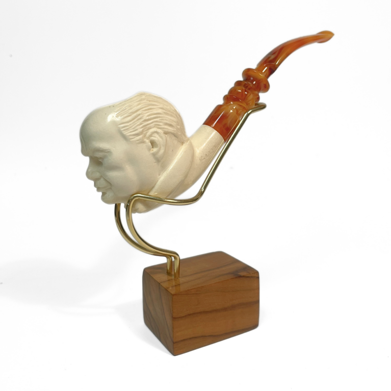Turkish Block Meerschaum - Churchill Bow Tie Pipe