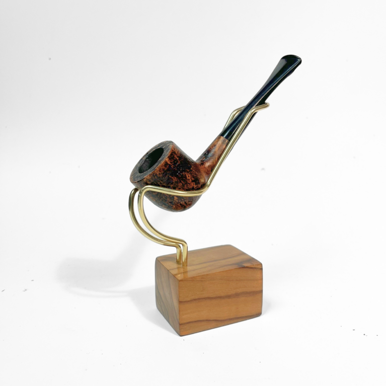 Easy Grip - Real Briar Sandblasted Natural Straight Pot Pipe (No Filter)