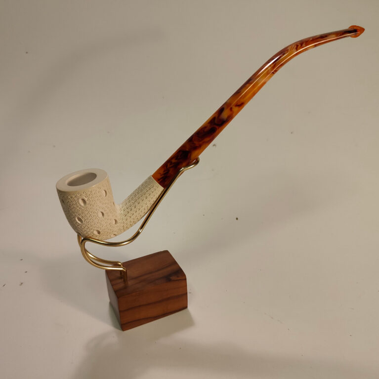 Turkish Block Meerschaum - Dublin Teardrop Churchwarden Pipe