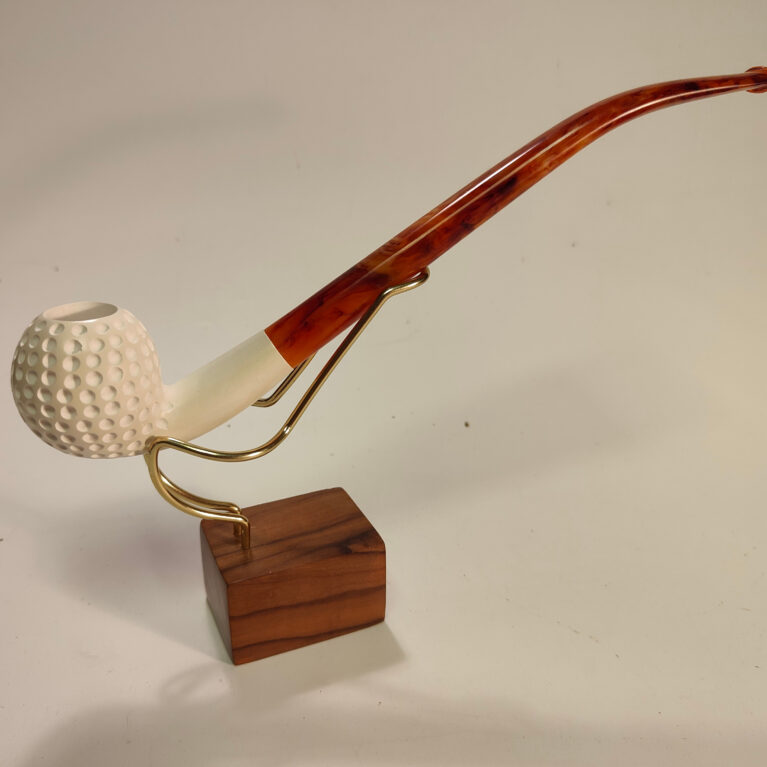 Turkish Block Meerschaum - Golf Ball Churchwarden Pipe