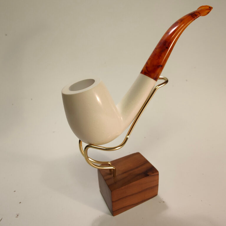 Turkish Block Meerschaum - Large Smooth Bent Pipe